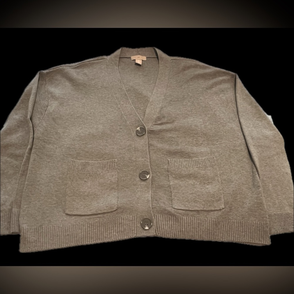 H&M Women's Greige Cardigan Sweater